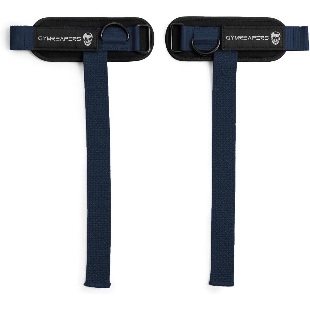 imageGymreapers GripLink Lifting Straps  Heavy Duty DRing Weight Lifting Wrist Straps with AntiSlip Silicone Grip Beads Cushioned ampamp Adjustable Support for Deadlifts Powerlifting Cable Machines ampamp Gym TrainingNavy