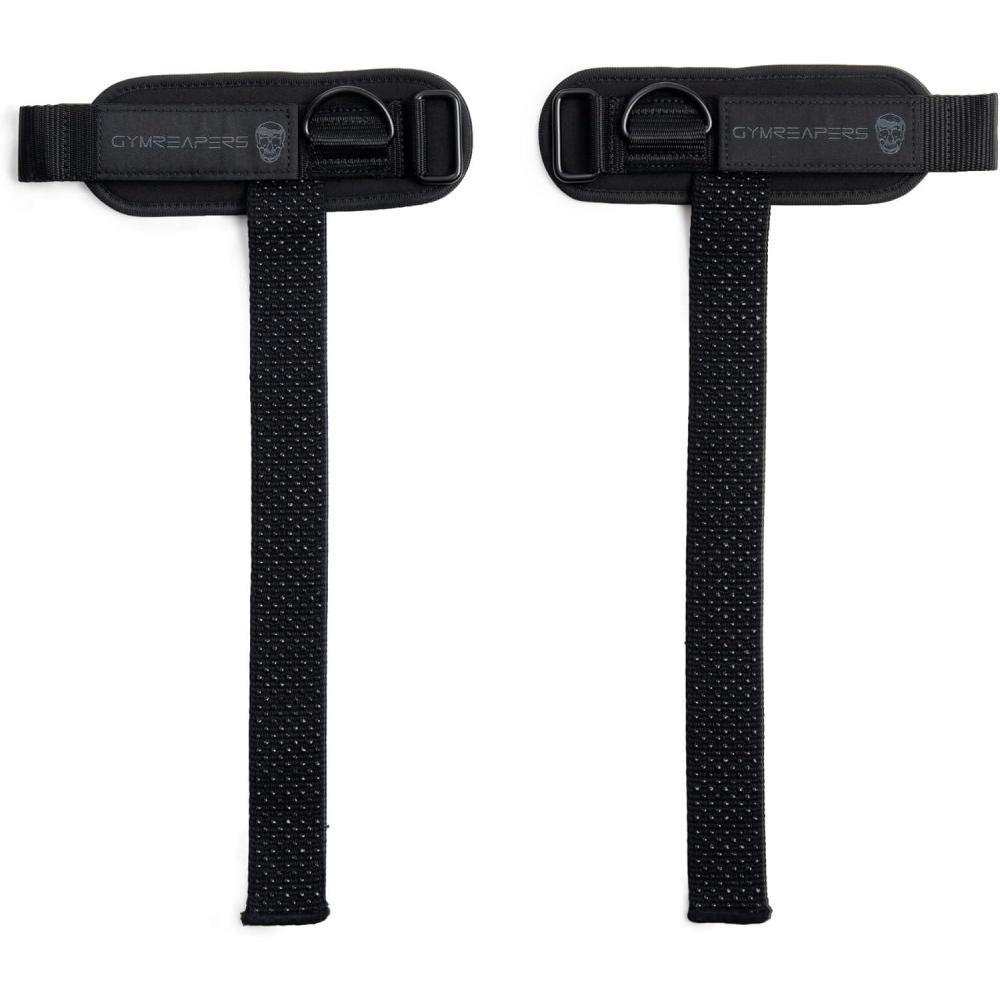 imageGymreapers GripLink Lifting Straps  Heavy Duty DRing Weight Lifting Wrist Straps with AntiSlip Silicone Grip Beads Cushioned ampamp Adjustable Support for Deadlifts Powerlifting Cable Machines ampamp Gym TrainingBlackBlack