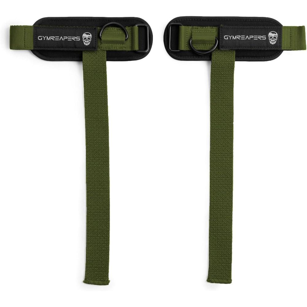imageGymreapers GripLink Lifting Straps  Heavy Duty DRing Weight Lifting Wrist Straps with AntiSlip Silicone Grip Beads Cushioned ampamp Adjustable Support for Deadlifts Powerlifting Cable Machines ampamp Gym TrainingGreen