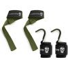 Gymreapers Lifting Straps & Hooks Bundle (Green) – Premium Grip Support Combo for Deadlifts, Pulls, Rows & Heavy Lifting