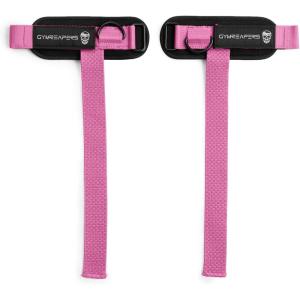 Gymreapers GripLink Lifting Straps – Heavy Duty D-Ring Weight Lifting Wrist Straps with Anti-Slip Silicone Grip Beads, Cushioned & Adjustable Support for Deadlifts, Powerlifting, Cable Machines & Gym Training(Pink)