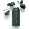 Gymreapers Insulated Water Bottle – Stainless Steel 32 Oz, 3 lids (Straw, Chug, Canteen), Double Walled Vacuum Insulation, Thermo Mug Cold Hot – Durable Powder Coated Finish(Balboa)