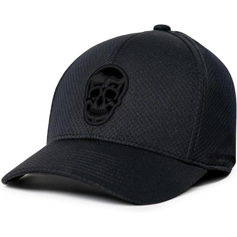 imageGymreapers Baseball Hats and Caps for Men Fitted Hats for Running Workout Gym ampamp Outdoor Sports Moisture Wicking Adapt CapBlackBlack