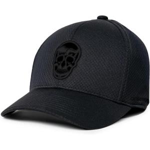 Gymreapers Baseball Hats and Caps for Men| Fitted Hats for Running, Workout, Gym & Outdoor Sports| Moisture Wicking Adapt Cap(Black/Black)
