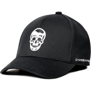 Gymreapers Baseball Hats and Caps for Men| Fitted Hats for Running, Workout, Gym & Outdoor Sports| Moisture Wicking Adapt Cap(Black/White)