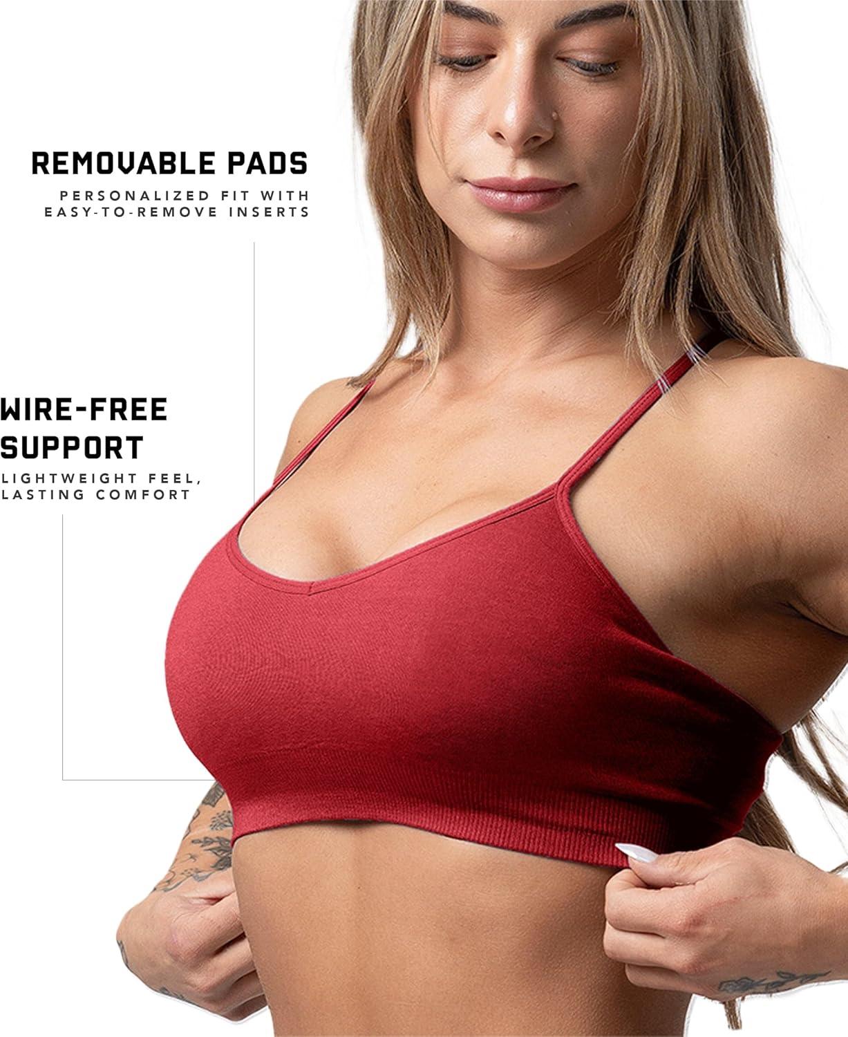 imageGymreapers Seamless Sports Bra for Women Wireless Compression Padded Supportive Bras for Gym Yoga amp FitnessBloodshot