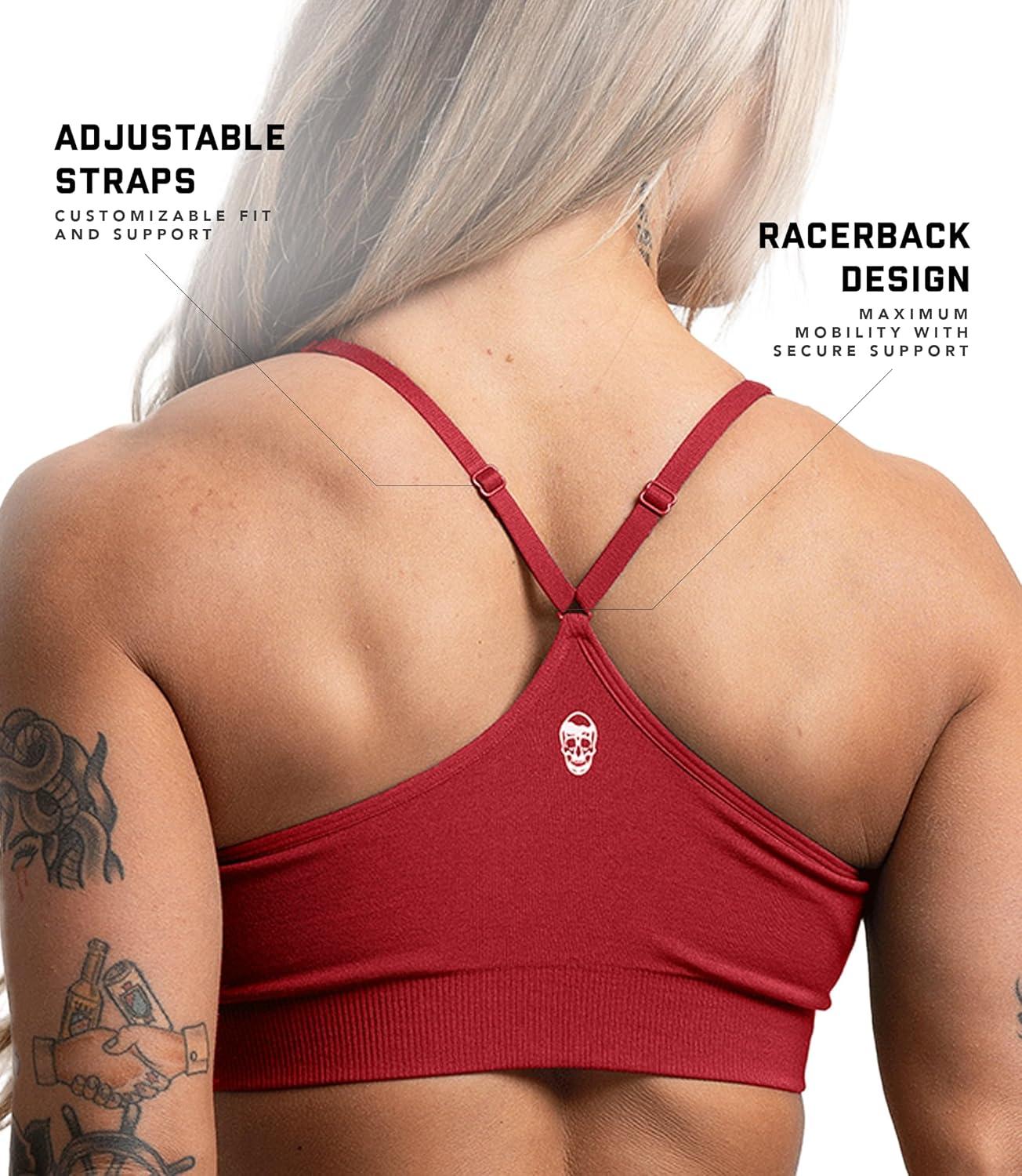 imageGymreapers Seamless Sports Bra for Women Wireless Compression Padded Supportive Bras for Gym Yoga amp FitnessBloodshot