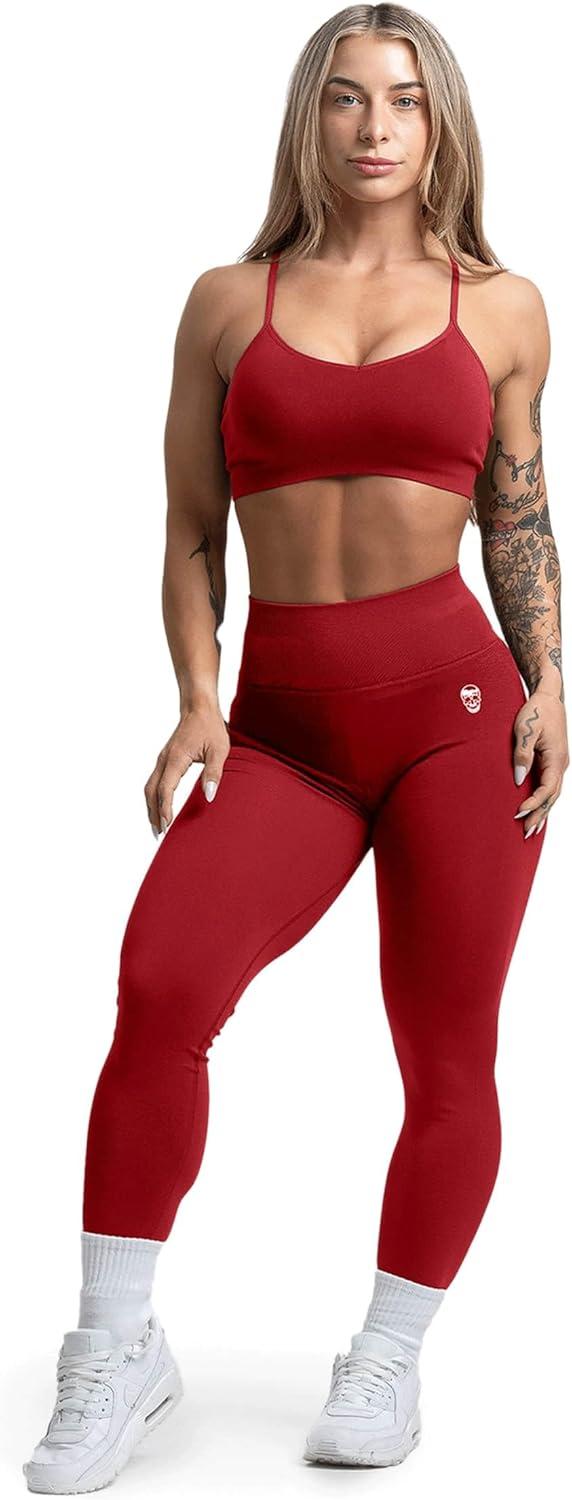 imageGymreapers Seamless Sports Bra for Women Wireless Compression Padded Supportive Bras for Gym Yoga amp FitnessBloodshot