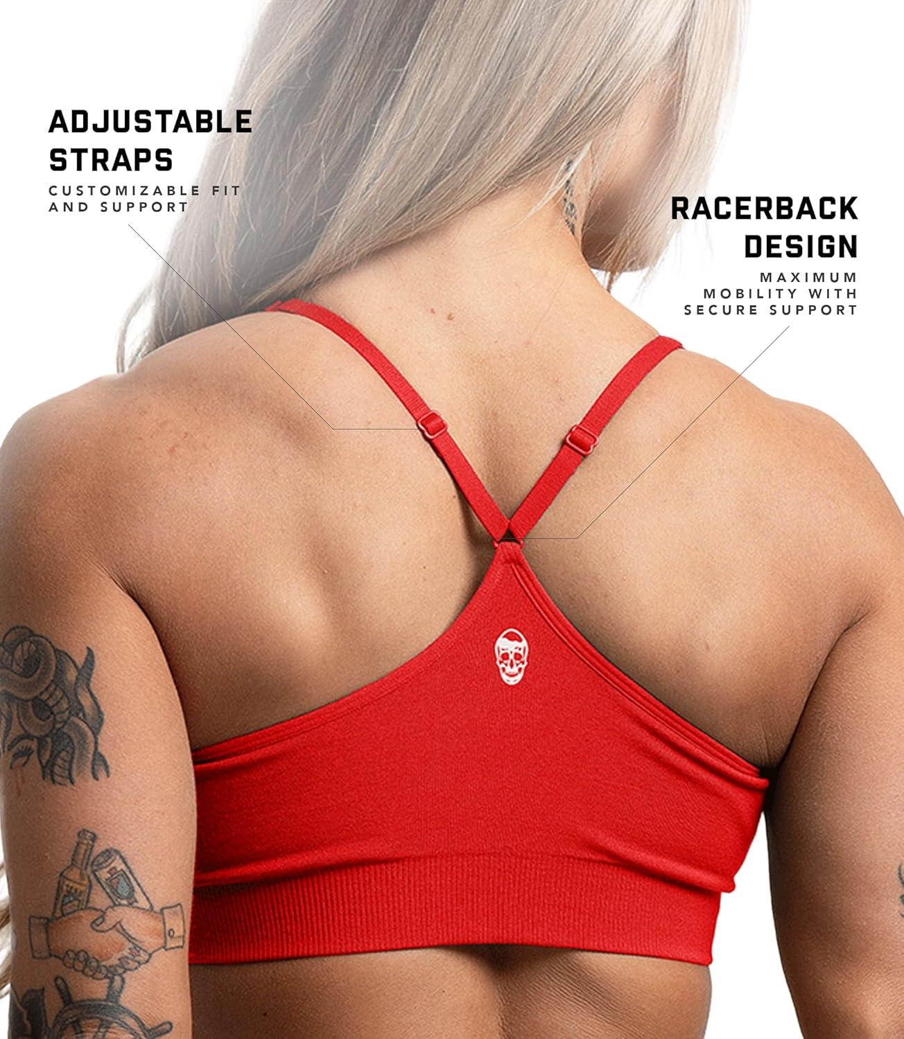 imageGymreapers Seamless Sports Bra for Women Wireless Compression Padded Supportive Bras for Gym Yoga amp FitnessCarolina Reaper