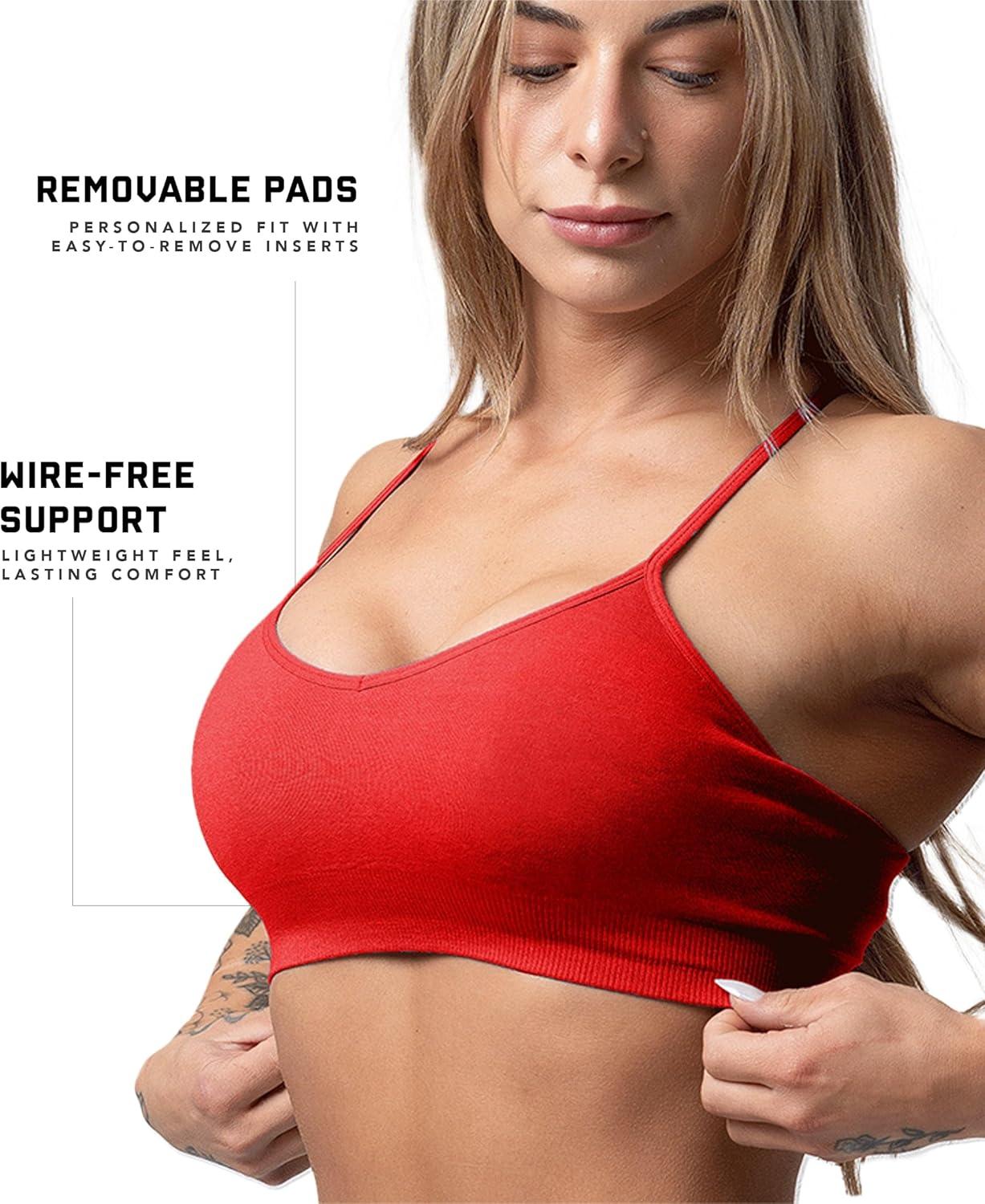 imageGymreapers Seamless Sports Bra for Women Wireless Compression Padded Supportive Bras for Gym Yoga amp FitnessCarolina Reaper