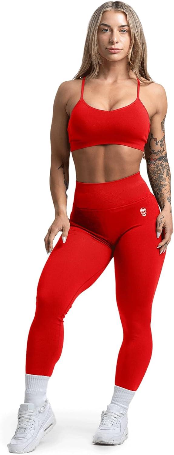 imageGymreapers Seamless Sports Bra for Women Wireless Compression Padded Supportive Bras for Gym Yoga amp FitnessCarolina Reaper