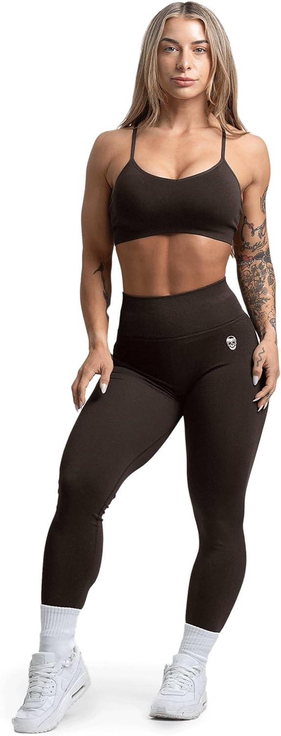 imageGymreapers Seamless Sports Bra for Women Wireless Compression Padded Supportive Bras for Gym Yoga amp FitnessEspresso