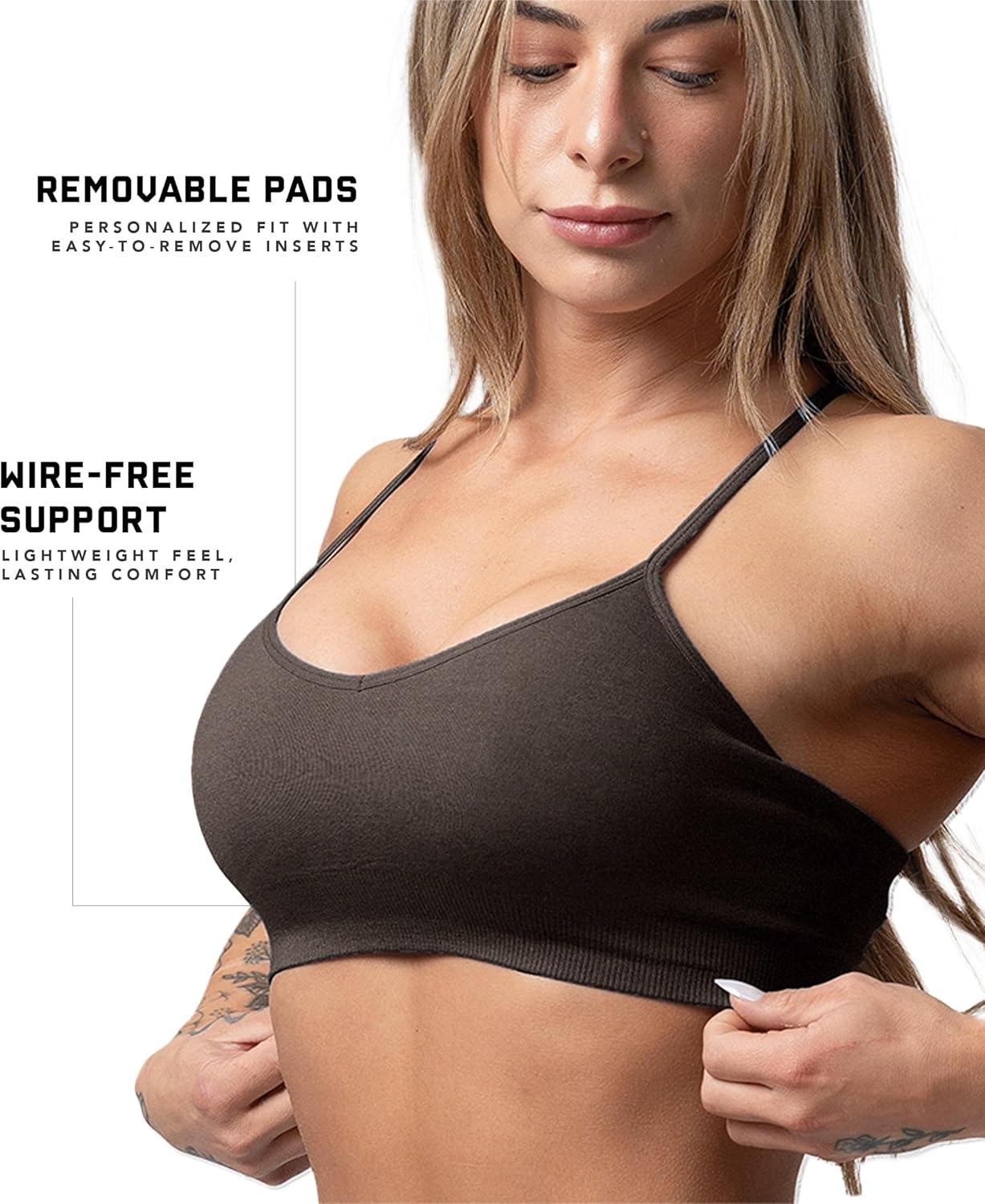 imageGymreapers Seamless Sports Bra for Women Wireless Compression Padded Supportive Bras for Gym Yoga amp FitnessEspresso