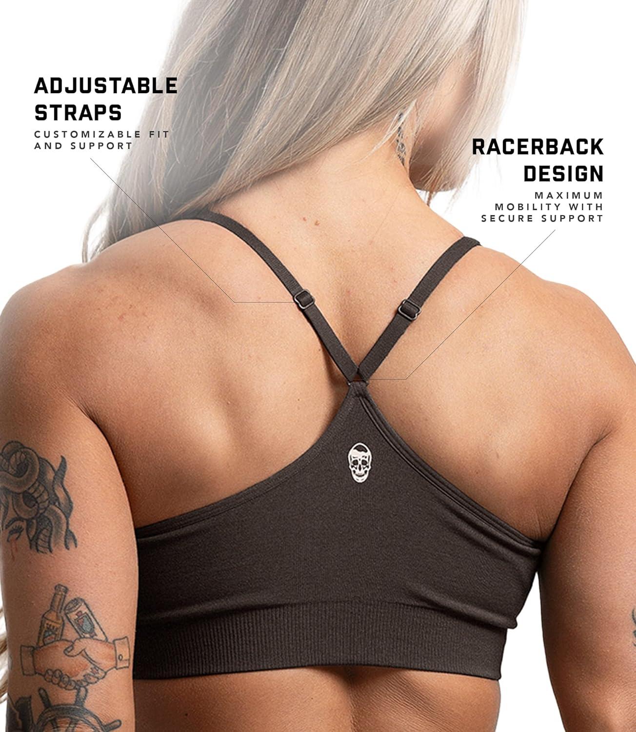 imageGymreapers Seamless Sports Bra for Women Wireless Compression Padded Supportive Bras for Gym Yoga amp FitnessEspresso