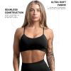 Gymreapers Seamless Sports Bra for Women – Wireless Compression Padded Supportive Bras for Gym, Yoga, & Fitness(Black Marl)