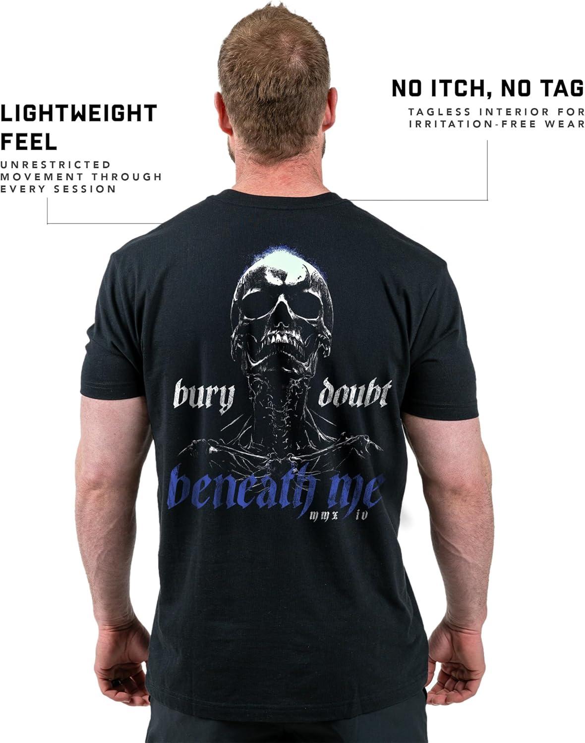 imageGymreapers Skull Moisture Wicking TShirts for Men Short Sleeve Workout Gym Shirts Running Athletic Tees amp Dry Fit TshirtBury Doubt