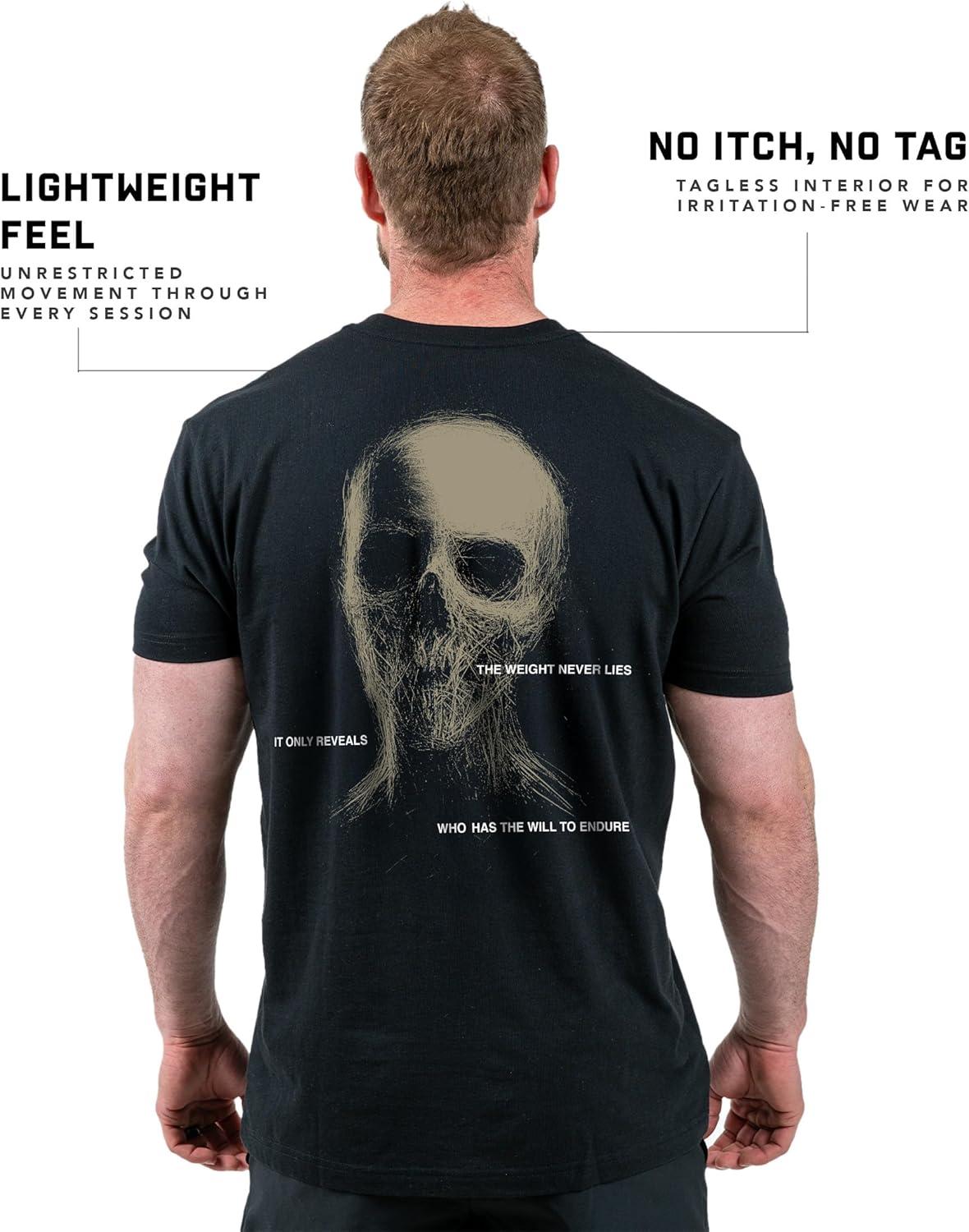 imageGymreapers Skull Moisture Wicking TShirts for Men Short Sleeve Workout Gym Shirts Running Athletic Tees amp Dry Fit TshirtRevelation