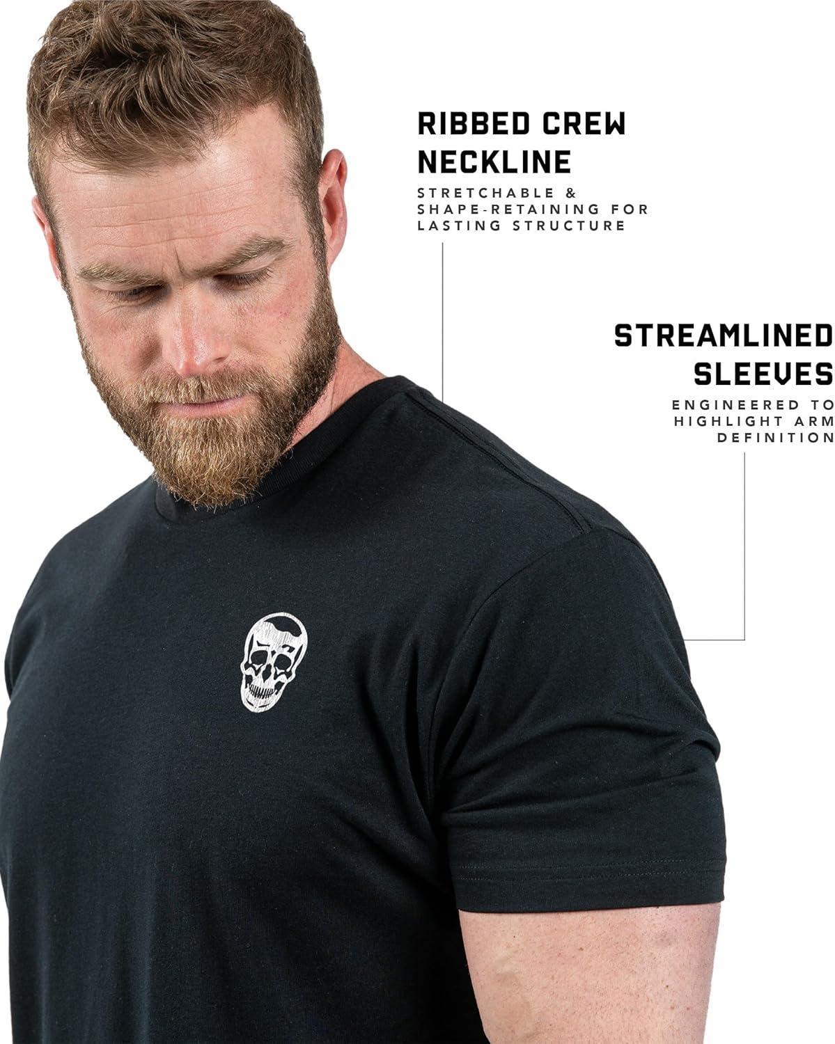 imageGymreapers Skull Moisture Wicking TShirts for Men Short Sleeve Workout Gym Shirts Running Athletic Tees amp Dry Fit TshirtViolent Silence