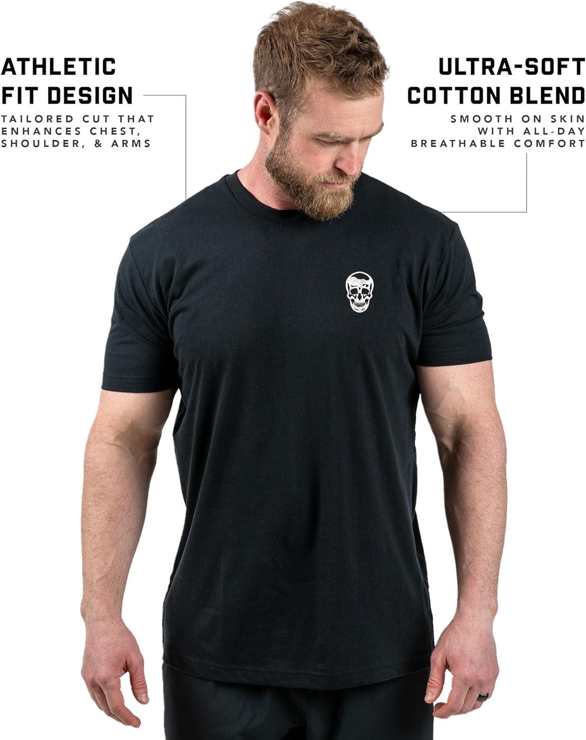 imageGymreapers Skull Moisture Wicking TShirts for Men Short Sleeve Workout Gym Shirts Running Athletic Tees amp Dry Fit TshirtViolent Silence