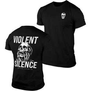 Gymreapers Skull Moisture Wicking T-Shirts for Men – Short Sleeve Workout Gym Shirts – Running Athletic Tees & Dry Fit Tshirt(Violent Silence)