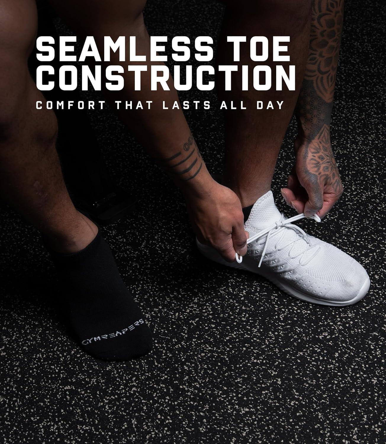 imageGymreapers Ankle Socks for Men amp Women 6Pack MoistureWicking Cotton Athletic Socks with Breathable Supportive FitBlack 6pack