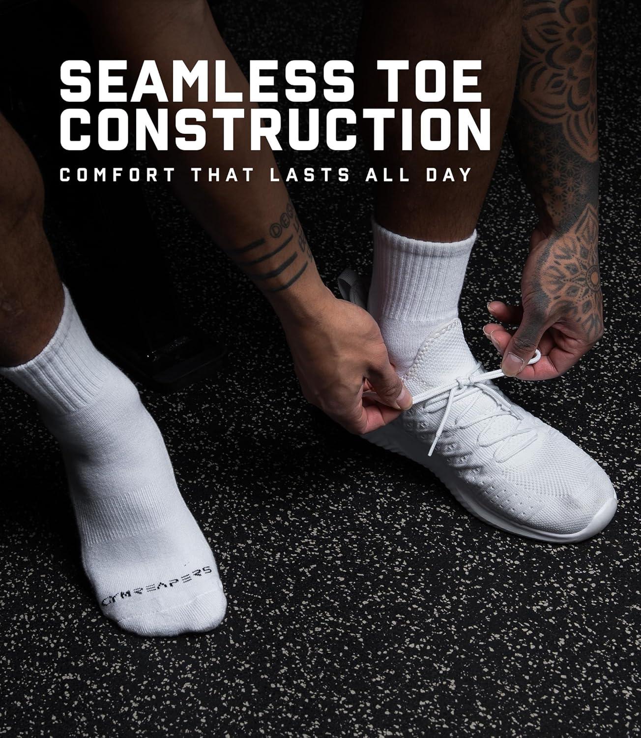 imageGymreapers Quarter Socks for Men amp Women 6Pack MoistureWicking Cotton Athletic Socks Breathable Low Cut Supportive FitWhite 6pack