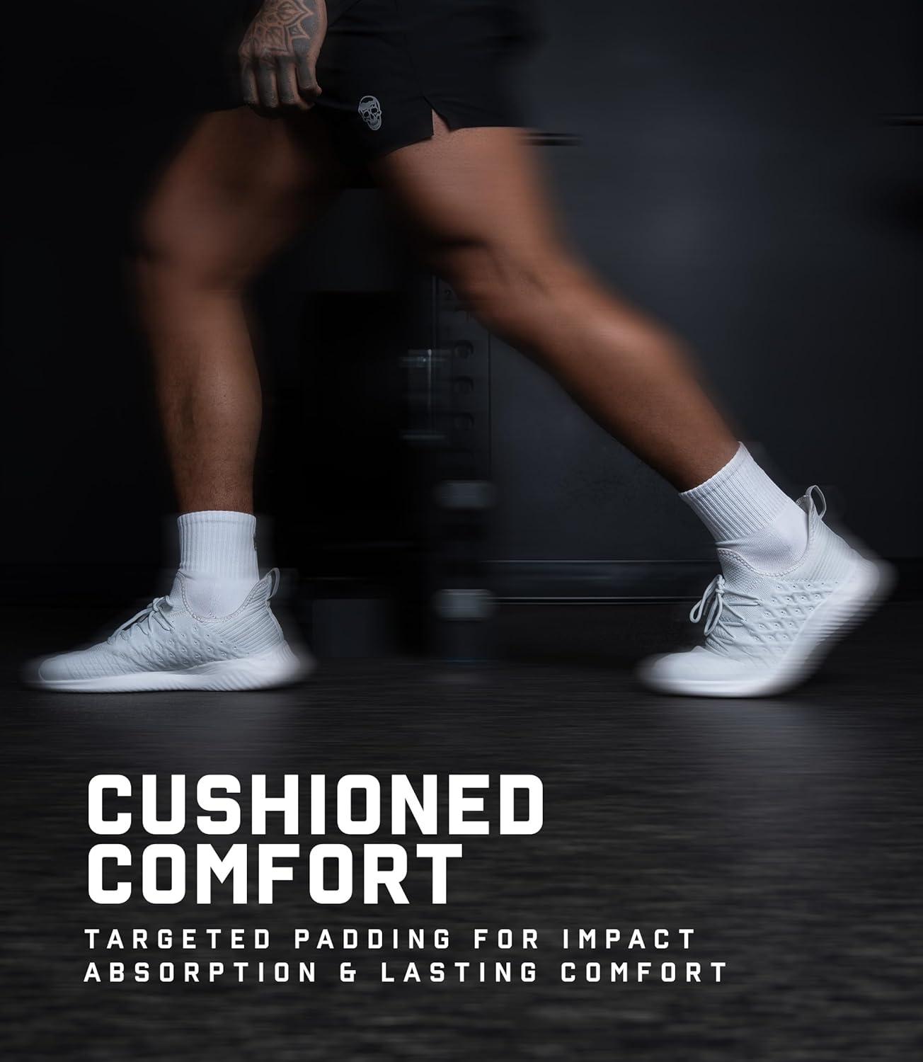 imageGymreapers Quarter Socks for Men amp Women 6Pack MoistureWicking Cotton Athletic Socks Breathable Low Cut Supportive FitWhite 6pack