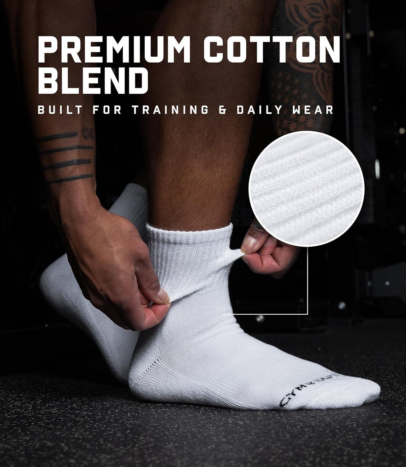 imageGymreapers Quarter Socks for Men amp Women 6Pack MoistureWicking Cotton Athletic Socks Breathable Low Cut Supportive FitWhite 6pack