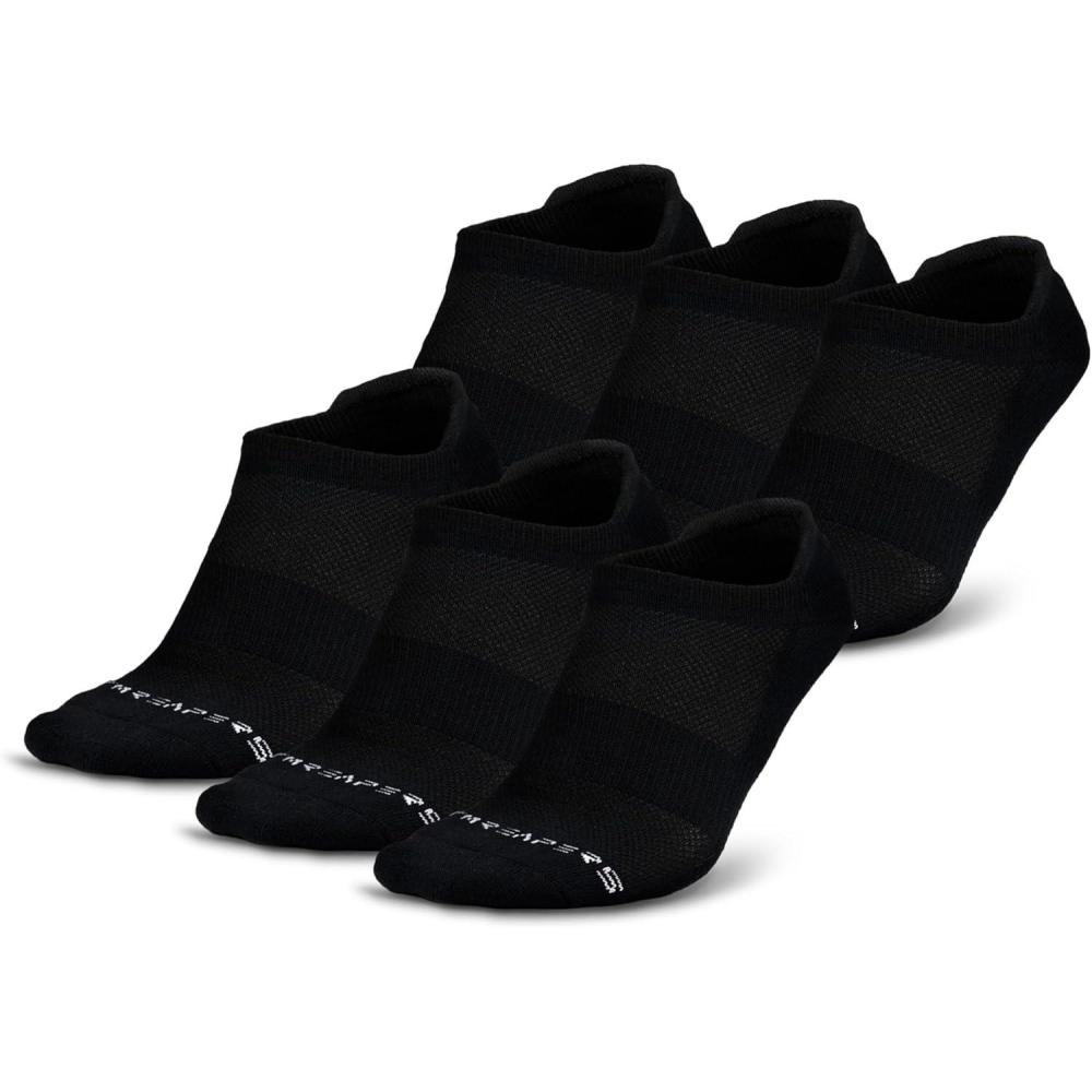 imageGymreapers Ankle Socks for Men amp Women 6Pack MoistureWicking Cotton Athletic Socks with Breathable Supportive FitBlack 6pack