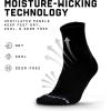 Gymreapers Quarter Socks for Men & Women (6-Pack) Moisture-Wicking Cotton Athletic Socks, Breathable Low Cut Supportive Fit(Black (6-pack))