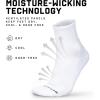 Gymreapers Quarter Socks for Men & Women (6-Pack) Moisture-Wicking Cotton Athletic Socks, Breathable Low Cut Supportive Fit(White (6-pack))