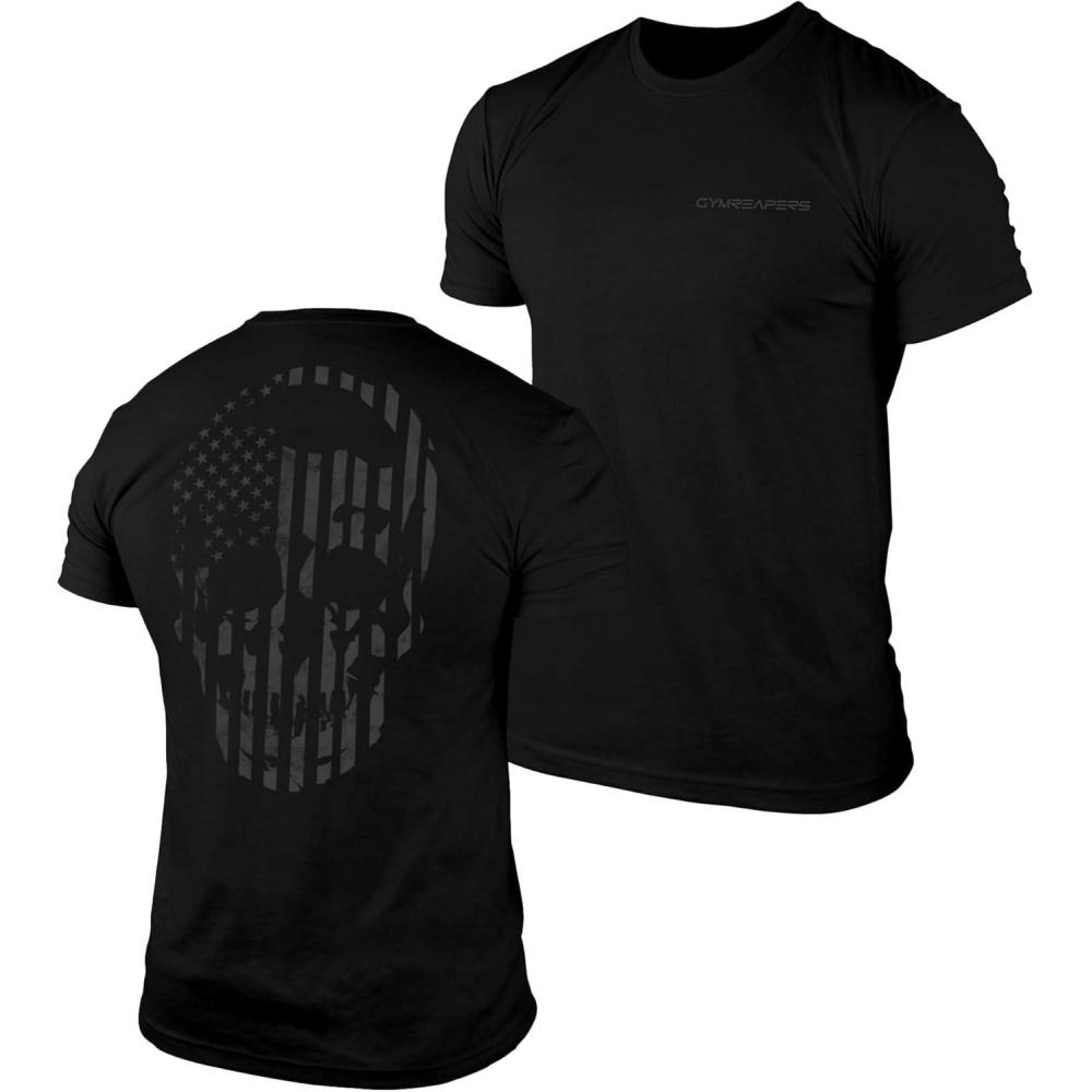 imageGymreapers American Reaper Moisture Wicking TShirts for Men Workout Gym Shirts Running Athletic Tees amp Dry Fit TshirtBlack