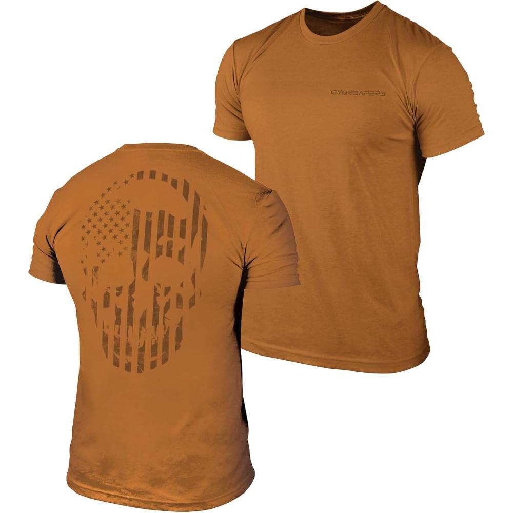 imageGymreapers American Reaper Moisture Wicking TShirts for Men  Workout Gym Shirts  Running Athletic Tees amp Dry Fit TshirtCoyote Brown