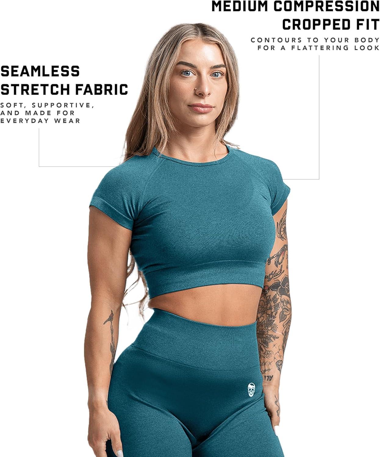 imageGymreapers Short Sleeve Workout Tops for Women Crop Tops for Women Tee Yoga Athletic Tops for Running Gym amp TrainingEmerald