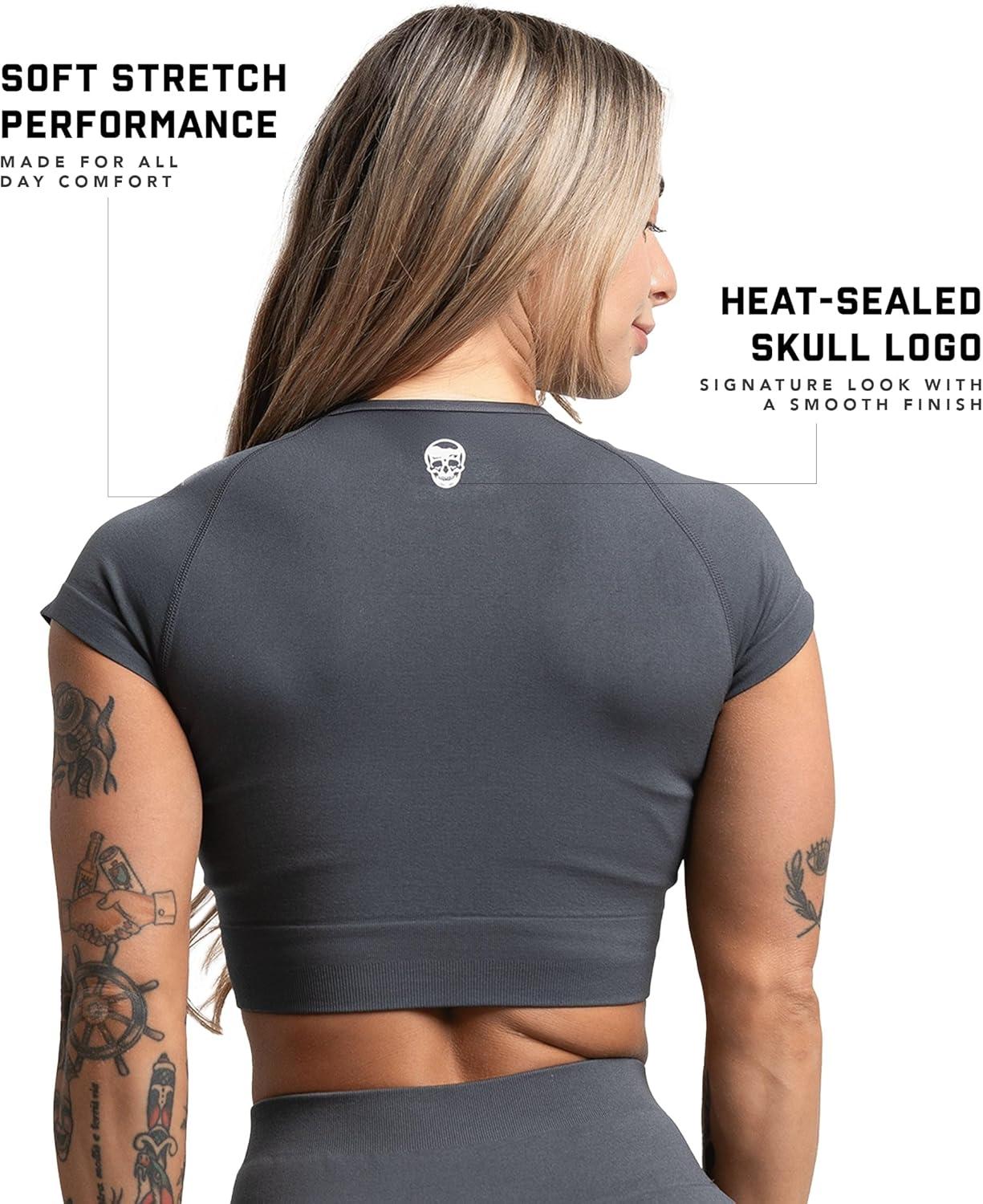 imageGymreapers Short Sleeve Workout Tops for Women Crop Tops for Women Tee Yoga Athletic Tops for Running Gym amp TrainingFlat Gray