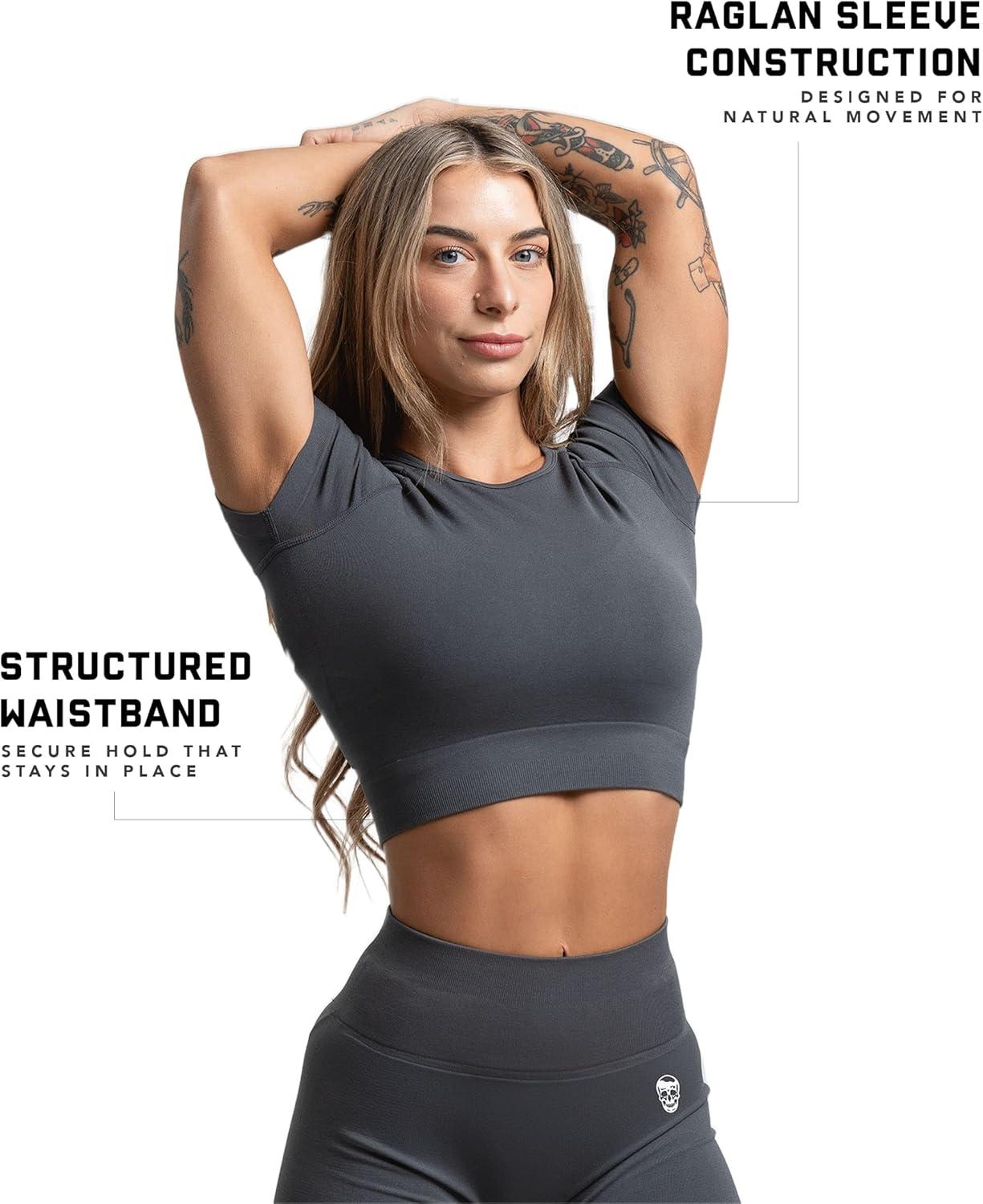 imageGymreapers Short Sleeve Workout Tops for Women Crop Tops for Women Tee Yoga Athletic Tops for Running Gym amp TrainingFlat Gray