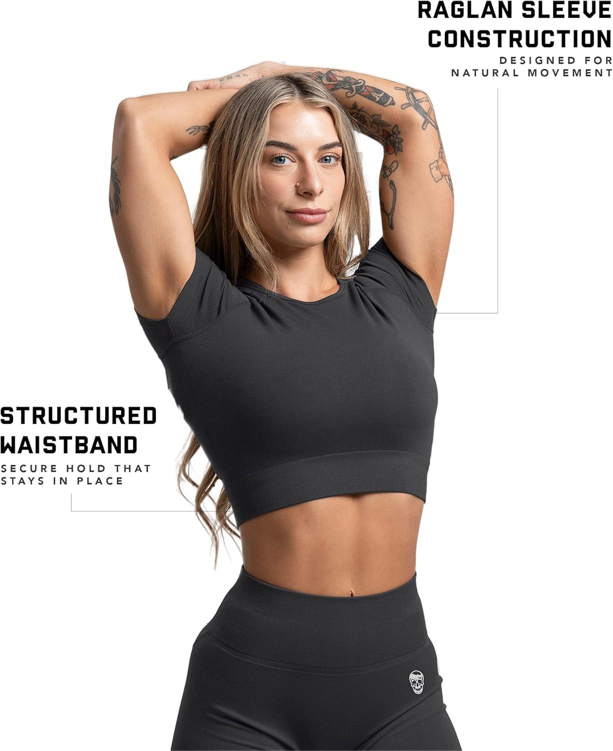 imageGymreapers Short Sleeve Workout Tops for Women Crop Tops for Women Tee Yoga Athletic Tops for Running Gym amp TrainingGraphite