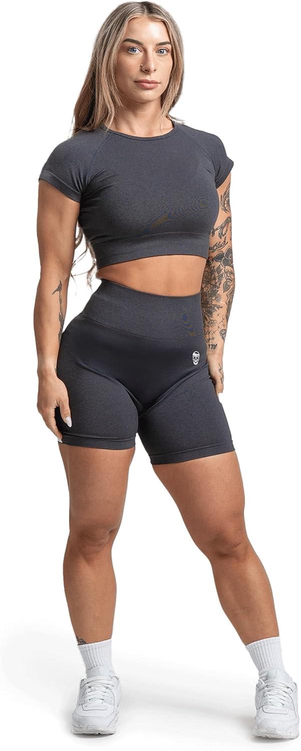 imageGymreapers Short Sleeve Workout Tops for Women Crop Tops for Women Tee Yoga Athletic Tops for Running Gym amp TrainingGraphite