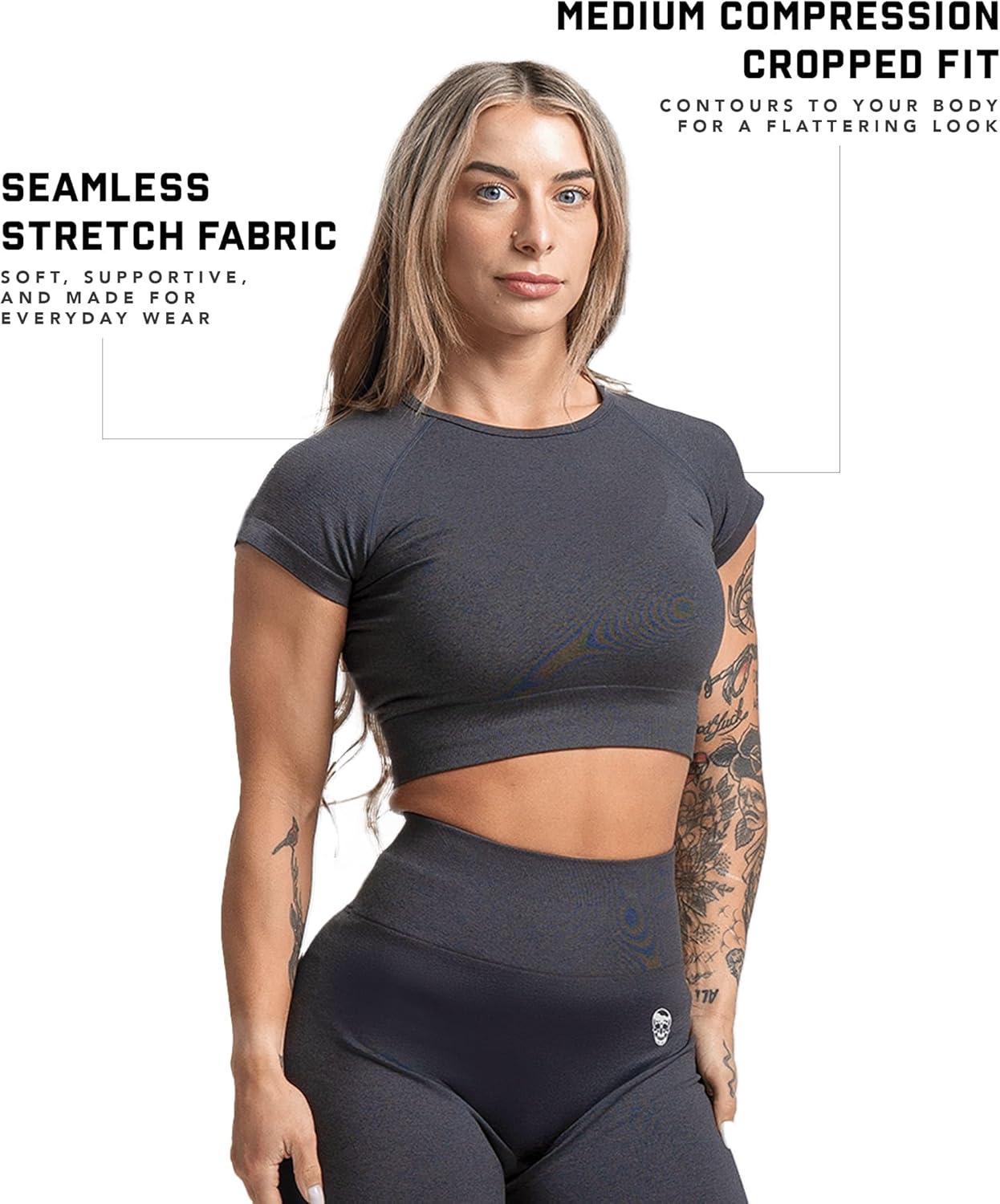 imageGymreapers Short Sleeve Workout Tops for Women Crop Tops for Women Tee Yoga Athletic Tops for Running Gym amp TrainingGraphite
