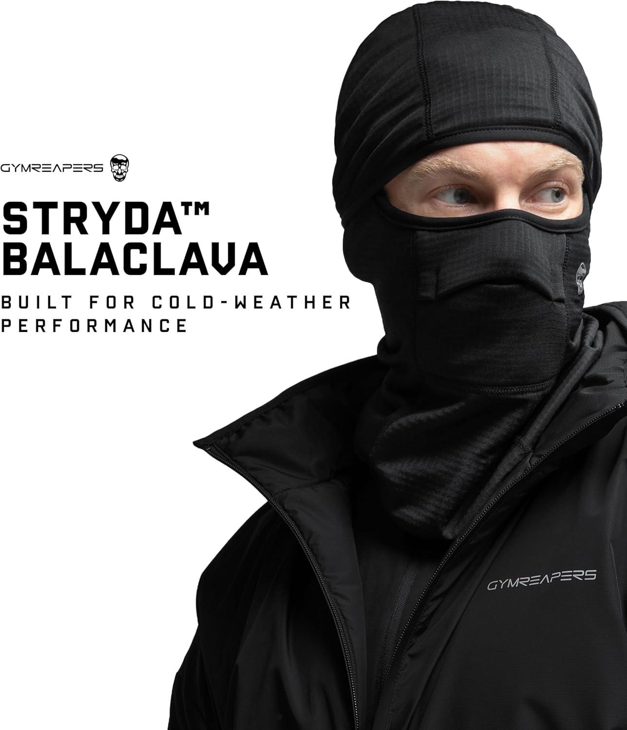 imageGymreapers Stryda Balaclava Ski Mask for Men amp Women Warm Face Mask Shiesty for Cold Weather Skiing Motorcycling amp Snowboarding Black