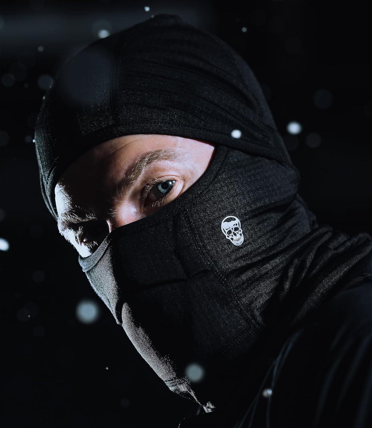 imageGymreapers Stryda Balaclava Ski Mask for Men amp Women Warm Face Mask Shiesty for Cold Weather Skiing Motorcycling amp Snowboarding Black