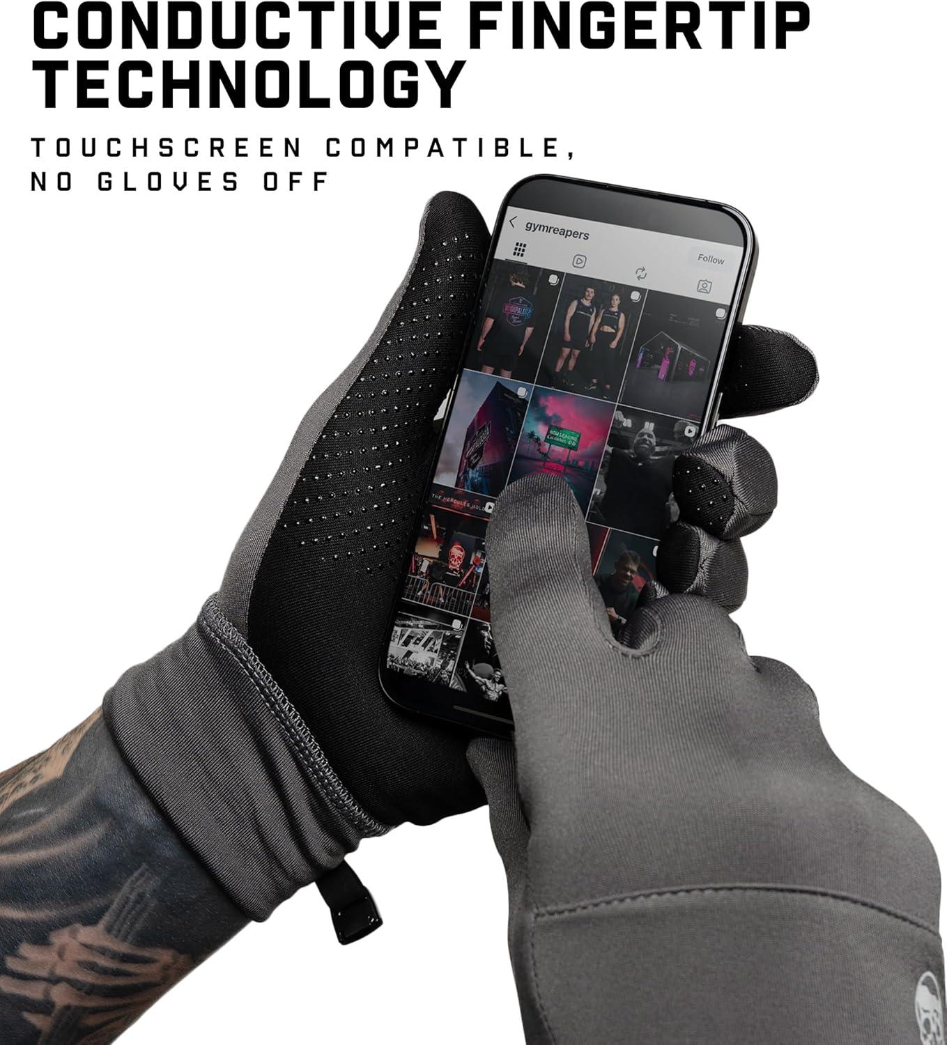 imageGymreapers Styda Running Gloves for Men amp Women Lightweight Touch Screen Sensitive Thermal Warm for Cold Weather Cycling Biking Training Running Outdoor Sports amp WorkoutsCharcoal