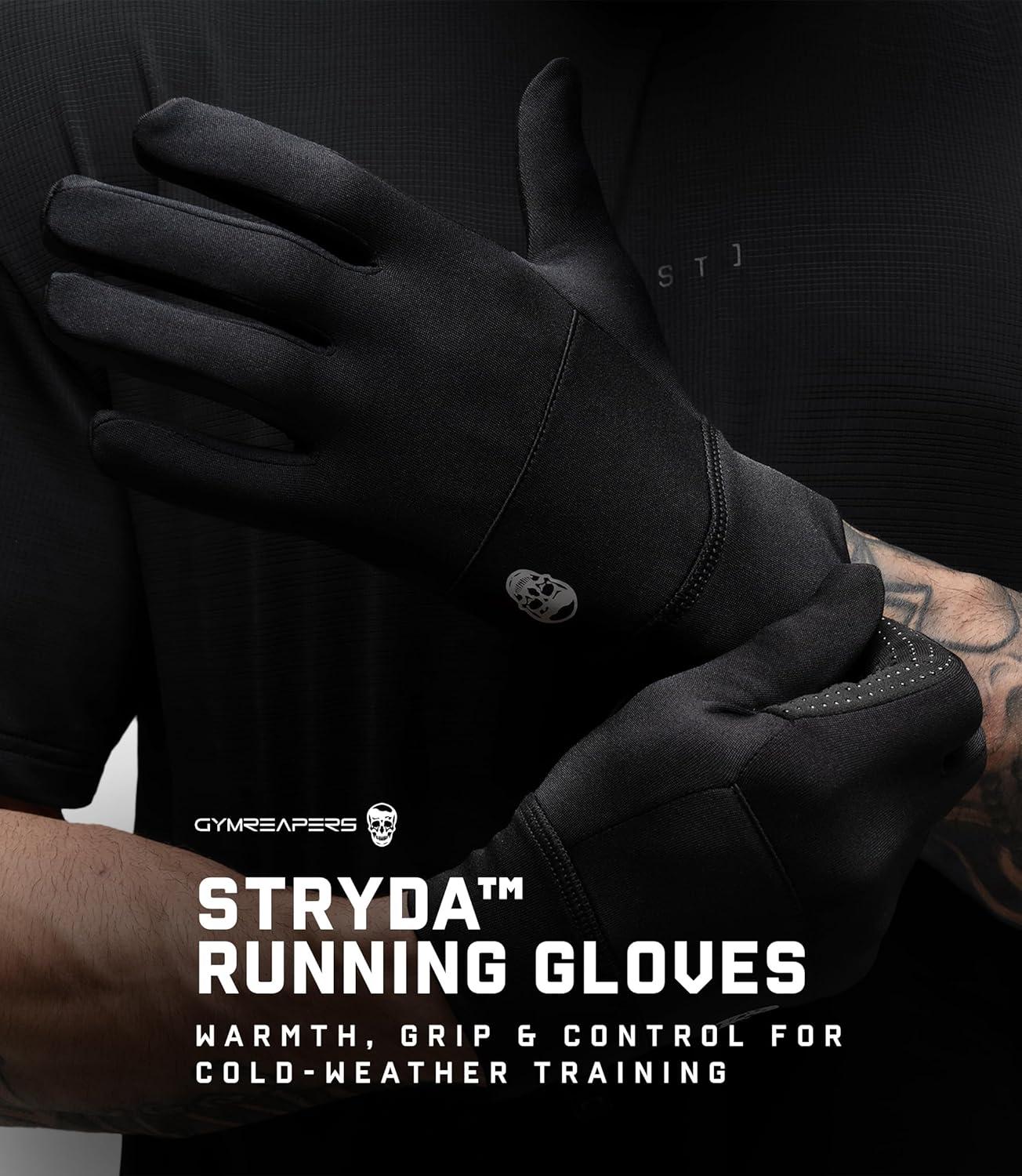 imageGymreapers Styda Running Gloves for Men amp Women Lightweight Touch Screen Sensitive Thermal Warm for Cold Weather Cycling Biking Training Running Outdoor Sports amp WorkoutsBlack