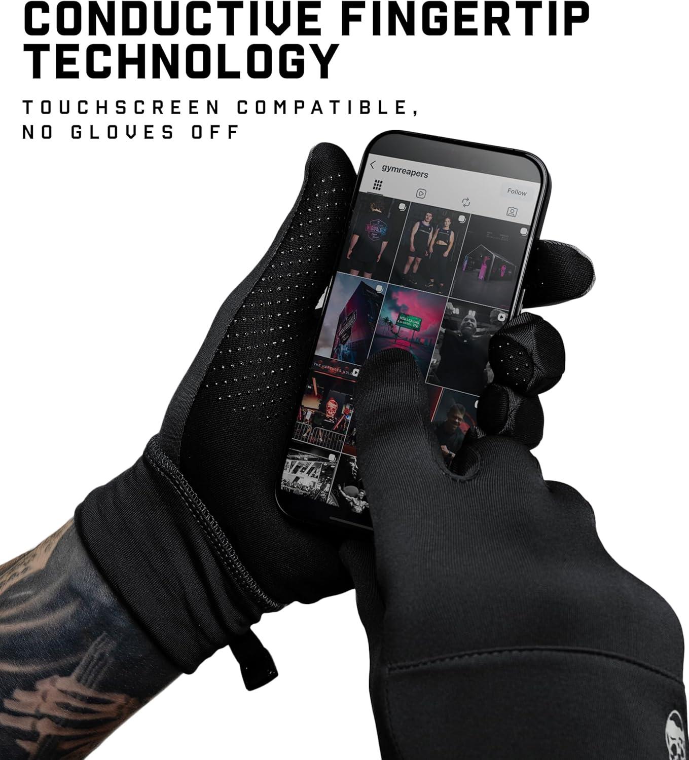 imageGymreapers Styda Running Gloves for Men amp Women Lightweight Touch Screen Sensitive Thermal Warm for Cold Weather Cycling Biking Training Running Outdoor Sports amp WorkoutsBlack