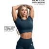 Gymreapers Short Sleeve Workout Tops for Women – Crop Tops for Women Tee – Yoga Athletic Tops for Running, Gym, & Training(Atlantis)