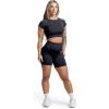 Gymreapers Short Sleeve Workout Tops for Women – Crop Tops for Women Tee – Yoga Athletic Tops for Running, Gym, & Training(Black)