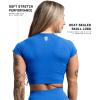 Gymreapers Short Sleeve Workout Tops for Women – Crop Tops for Women Tee – Yoga Athletic Tops for Running, Gym, & Training(Electric Blue)