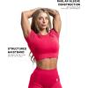 Gymreapers Short Sleeve Workout Tops for Women – Crop Tops for Women Tee – Yoga Athletic Tops for Running, Gym, & Training(Miami)