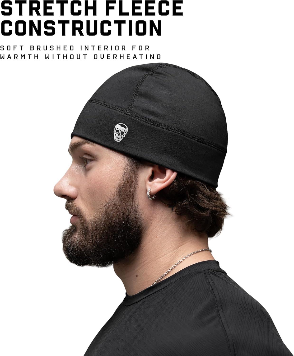 imageGymreapers Stryda Skull Cap for Men amp Women Lightweight Breathable Helmet Liner Beanie Hat for Cold Weather Cycling Running Outdoor Sports Motorcycle amp Workouts Black