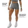 Gymreapers Athletic Seamless Shorts for Women – Squat Proof High Waisted Glute Scrunch, Quick Drying Biker, Yoga Running Gym(Overcast)